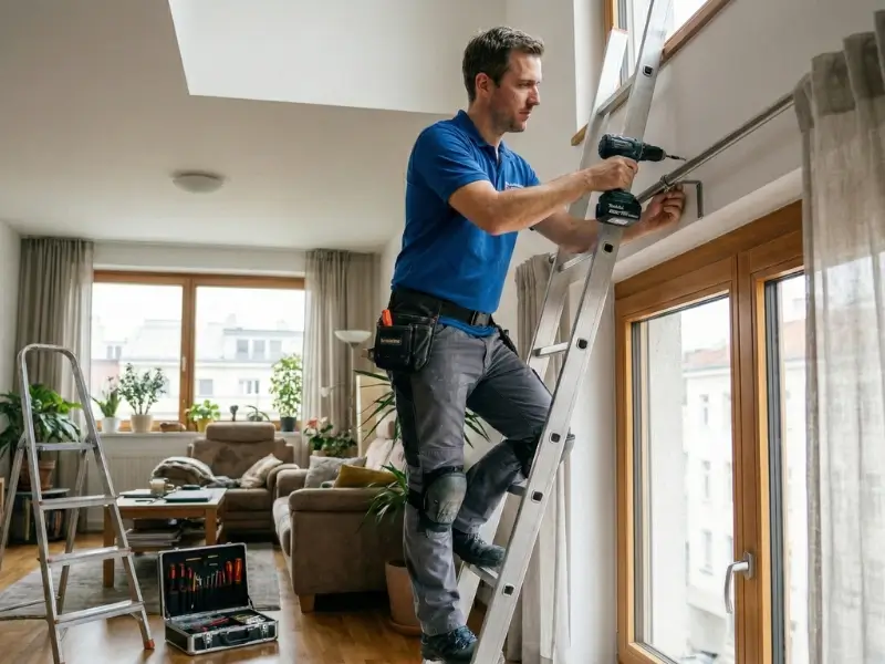 Vorhangstangen & Rollos Montage